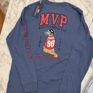 N W T Vineyard Vines Blue MVP Long Sleeve Tee sz 12-14